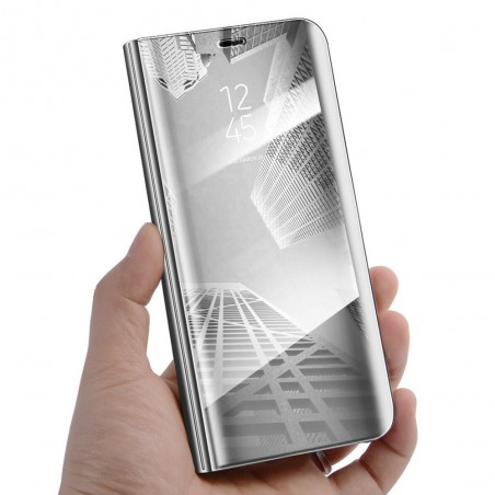 Zrcadlové pouzdro na Huawei Y5 2018-Stříbrný lesk