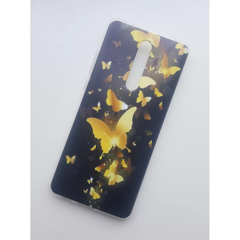 Xiaomi Mi 9T silikonový obal s potiskem Zlatí motýlci