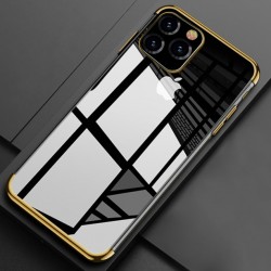 TPU obal na iPhone 11 Pro s barevným rámečkem - Zlatá
