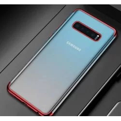 TPU obal na Samsung Galaxy S10 s barevným rámečkem-Červená
