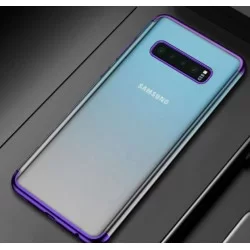 TPU obal na Samsung Galaxy S10 s barevným rámečkem-Fialová