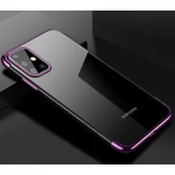TPU obal na Samsung Galaxy A71 s barevným rámečkem-Fialová