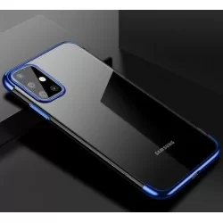 TPU obal na Samsung Galaxy S20 Ultra s barevným rámečkem-Modrá