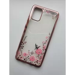 Silikonový obal s květinkami a růžovým rámečkem pro Samsung Galaxy S20+