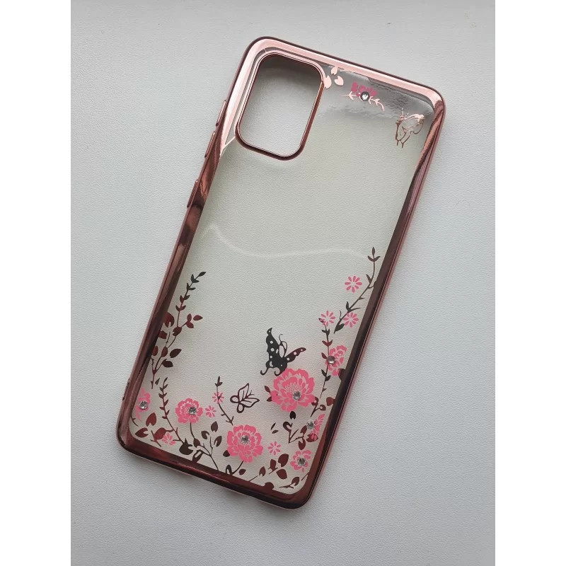 Silikonový obal s květinkami a růžovým rámečkem pro Samsung Galaxy S20 Ultra