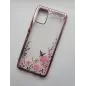 Silikonový obal s květinkami a růžovým rámečkem pro Samsung Galaxy S20 Ultra