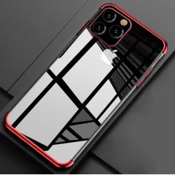 TPU obal na iPhone 12 s barevným rámečkem-Červená