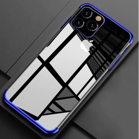 TPU obal na iPhone 12 mini s barevným rámečkem-Modrá