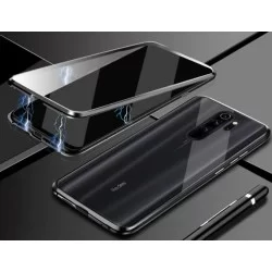 Magnetický kryt s tvrzenými skly na Xiaomi Redmi 9-Černá