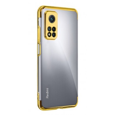 TPU obal na Samsung Galaxy S21 5G s barevným rámečkem-Zlatá