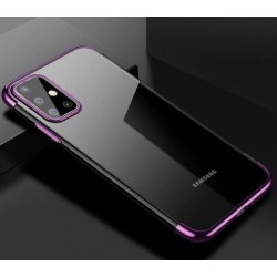 TPU obal na Samsung Galaxy S21 Ultra 5G s barevným rámečkem - Fialová