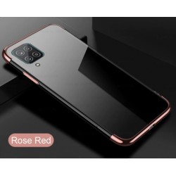 TPU obal na Samsung Galaxy A12 s barevným rámečkem - Růžová