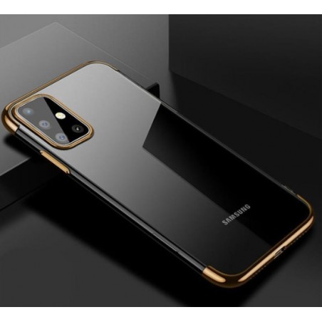 TPU obal na Samsung Galaxy A72 s barevným rámečkem-Zlatá