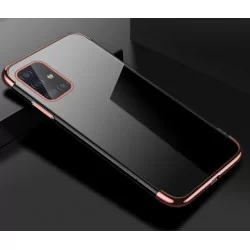 TPU obal na Samsung Galaxy A72 s barevným rámečkem-Růžová