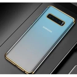 TPU obal na Samsung Galaxy S10 5G s barevným rámečkem-Zlatá