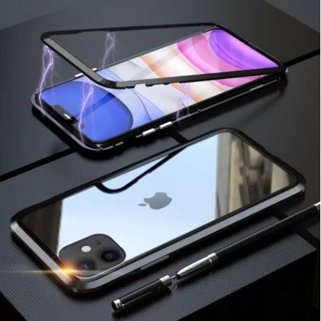 Magnetický kryt s tvrzenými skly na iPhone SE 2020