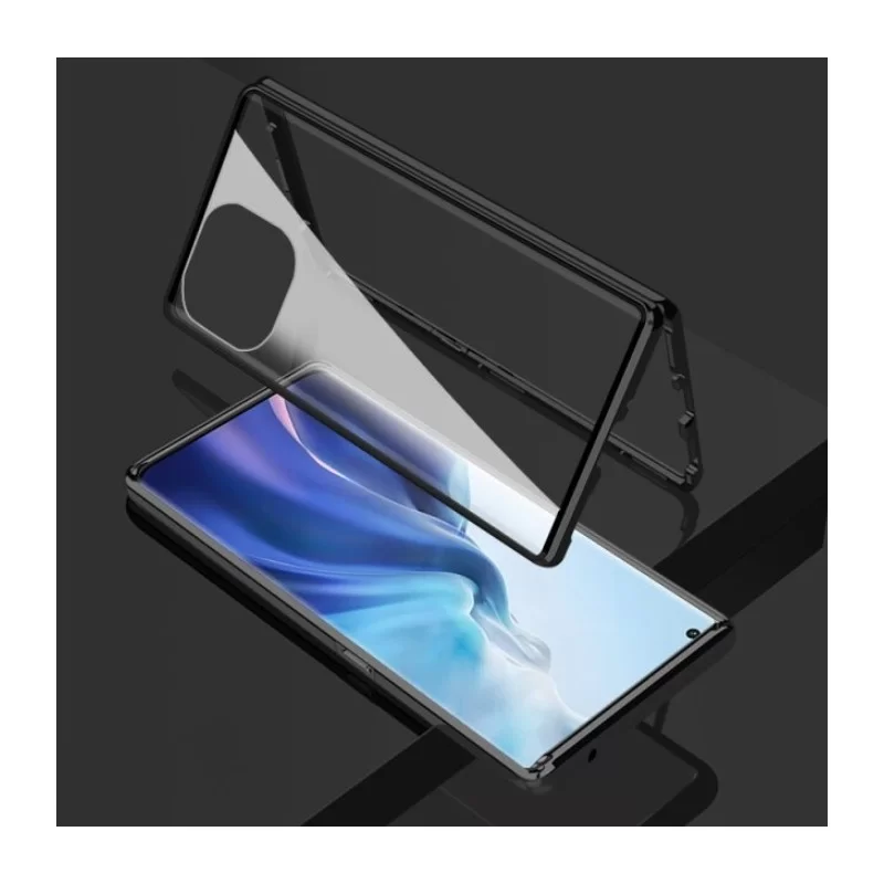 Magnetický ALU rámeček 360° s tvrzenými skly na Xiaomi 11 Lite