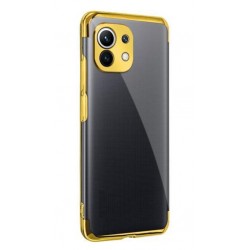 TPU obal na Samsung Galaxy A22 5G s barevným rámečkem - Zlatá
