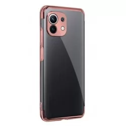 TPU obal na Samsung Galaxy A22 5G s barevným rámečkem-Růžová