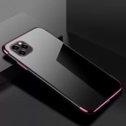 TPU obal na iPhone 13 s barevným rámečkem-Fialová