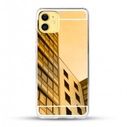 Zrcadlový TPU obal na iPhone 13 - Zlatý lesk
