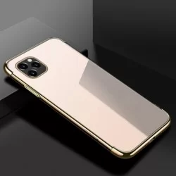 TPU obal na iPhone 13 Pro s barevným rámečkem-Zlatá