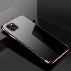 TPU obal na iPhone 13 Pro s barevným rámečkem-Růžová