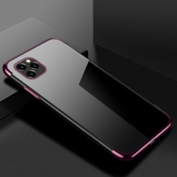TPU obal na iPhone 13 Pro s barevným rámečkem - Fialová