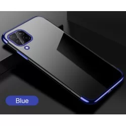 TPU obal na Samsung Galaxy M22 s barevným rámečkem-Modrá