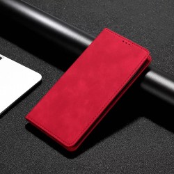 Knížkové pouzdro s imitací kůže na Xiaomi Redmi 10 - Červená