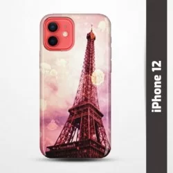 Pruný obal na iPhone 12 s motivem Paris