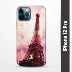 Pruný obal na iPhone 12 Pro s motivem Paris