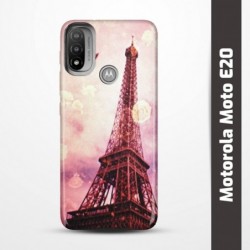 Pruný obal na Motorola Moto E20 s motivem Paris
