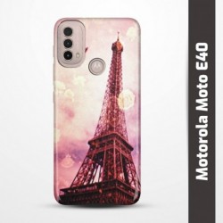 Pruný obal na Motorola Moto E40 s motivem Paris