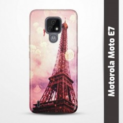 Pruný obal na Motorola Moto E7 s motivem Paris