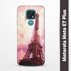Pruný obal na Motorola Moto E7 Plus s motivem Paris