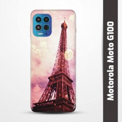 Pruný obal na Motorola Moto G100 s motivem Paris