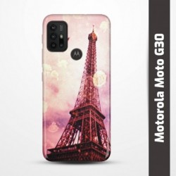 Pruný obal na Motorola Moto G30 s motivem Paris