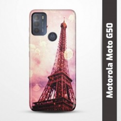 Pruný obal na Motorola Moto G50 s motivem Paris