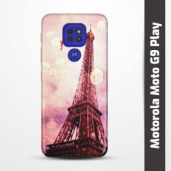 Pruný obal na Motorola Moto G9 Play s motivem Paris