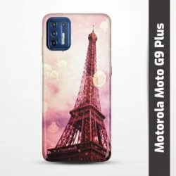 Pruný obal na Motorola Moto G9 Plus s motivem Paris
