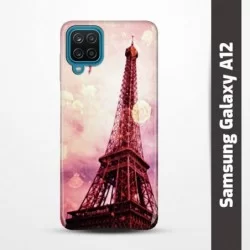 Pruný obal na Samsung Galaxy A12 s motivem Paris
