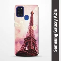 Pruný obal na Samsung Galaxy A21s s motivem Paris