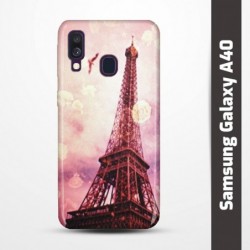 Pruný obal na Samsung Galaxy A40 s motivem Paris
