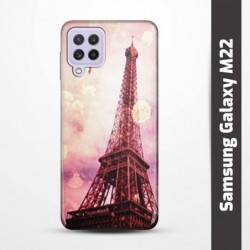Pruný obal na Samsung Galaxy M22 s motivem Paris