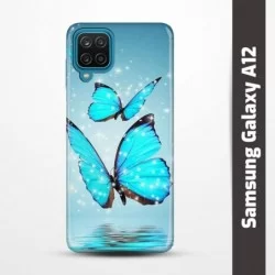 Pružný obal na Samsung Galaxy A12 s motivem Motýli
