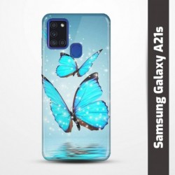 Pružný obal na Samsung Galaxy A21s s motivem Motýli