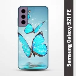 Pružný obal na Samsung Galaxy S21 FE s motivem Motýli