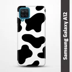 Pružný obal na Samsung Galaxy A12 s motivem Cow