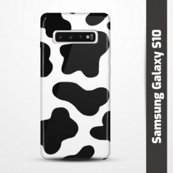 Pružný obal na Samsung Galaxy S10 s motivem Cow